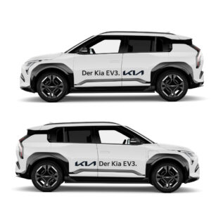 Vorführwagenkleber Kia EV3 – 1 Set: schwarz