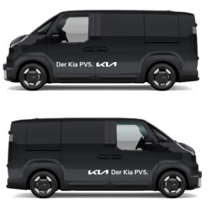 Vorführwagenkleber Kia PV5- Weiss