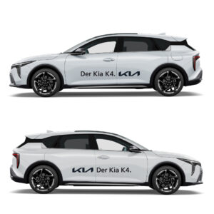 Vorführwagenkleber Kia K4 - schwarz