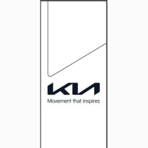 Kia Auslegerfahne weiß, 4m x 1m