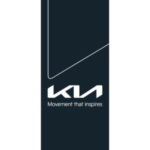 Kia Auslegerfahne schwarz, 4m x 1m